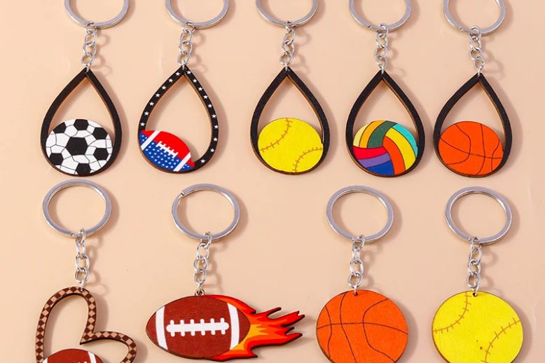 Creative water drop sport ball keychain for men (7)